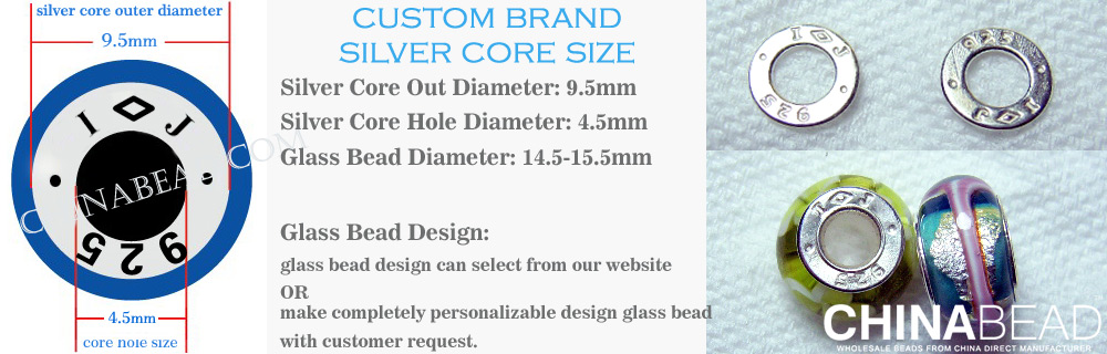 custom brand silver core size
