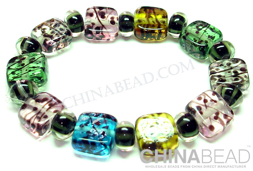 custom lampwork bead bracelet