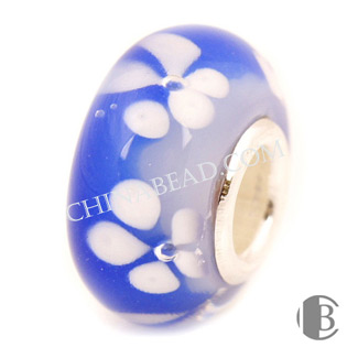925 silver double core and murano glass bead