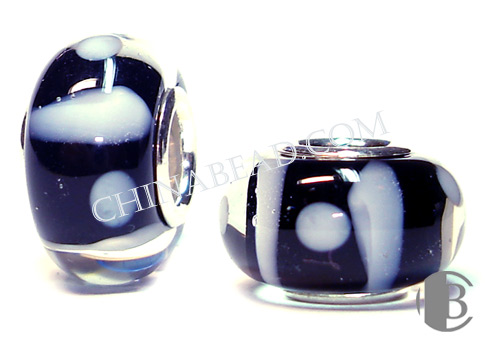 925 silver double core and murano glass bead