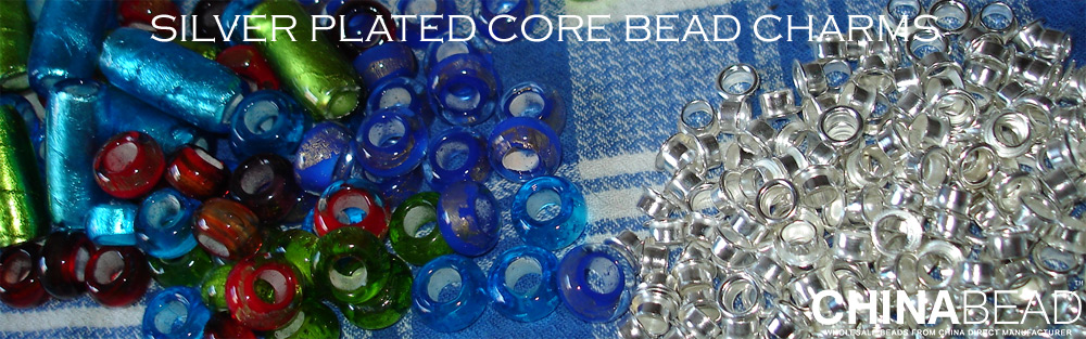 silver plated core bead charms