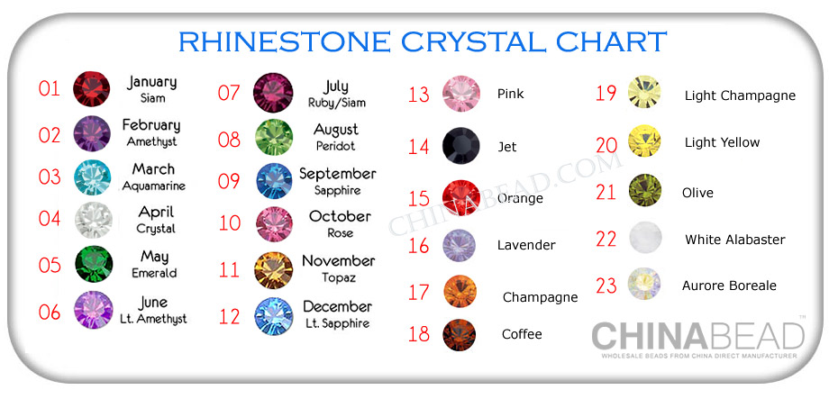 Rhinestones Crystal Chart