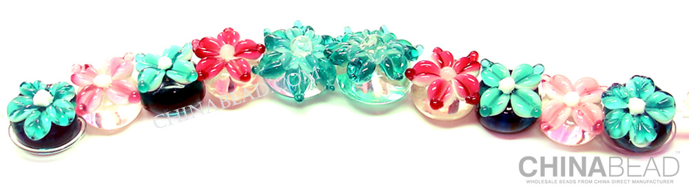 lampwork glass bead bracelet