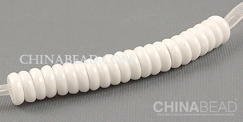 White Lampwork Spacers